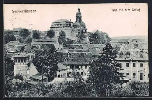 AK Sondershausen / Thüringen, Partie mit dem Schloss