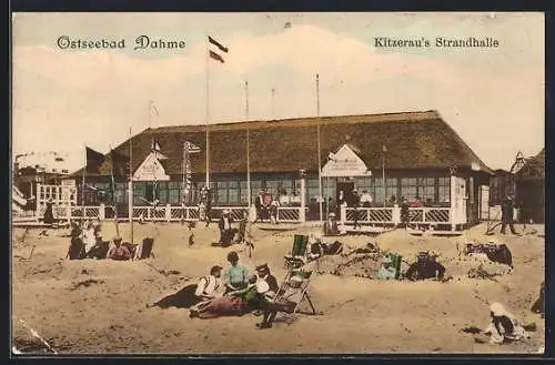 AK Dahme / Ostseebad, Kitzerau`s Strandhalle mit Leuten