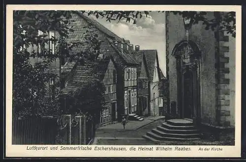 AK Eschershausen / Lenne, Partie an der Kirche