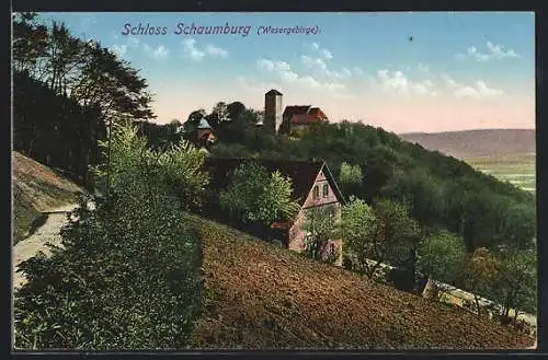 AK Schaumburg / Weser, Blick auf das Schloss