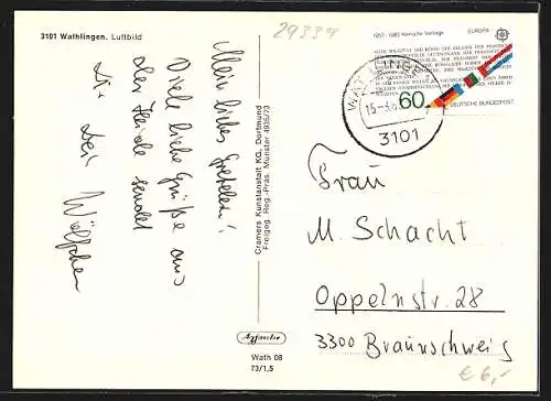 AK Wathlingen, Ortsansicht vom Flugzeug aus