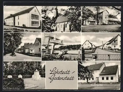 AK Lahstedt /Gadenstedt, Gutshaus, Schule, Kindergarten, Siedlung