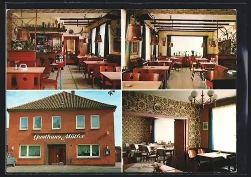 AK Suderburg, Gasthaus Müller, Teilansichten