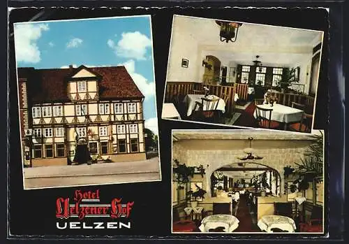 AK Uelzen /Hann., Das Hotel Uelzener Hof mit Innenansichten