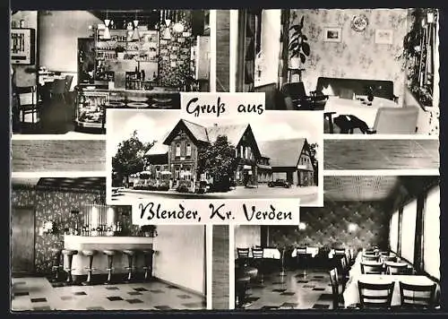 AK Blender /Verden, Lütjens Gasthaus Zur scharfen Ecke, mit Innenansichten