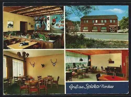 AK Spieka /Nordsee, Restaurant-Pension Eymers, mit Innenansichten