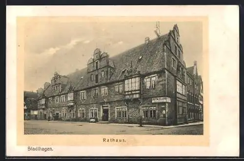 AK Stadthagen, Rathaus mit Gasthaus Ratskeller
