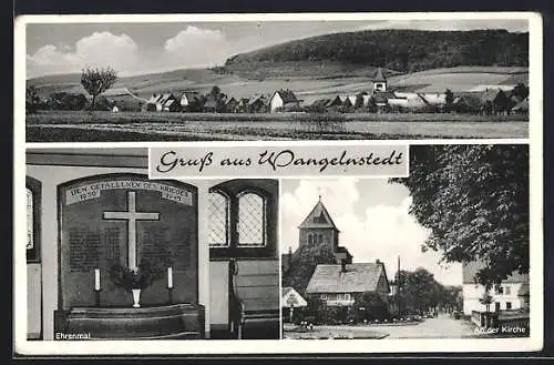 AK Wangelnstedt, Ortsansicht, Ehrenmal, Strasse an der Kirche