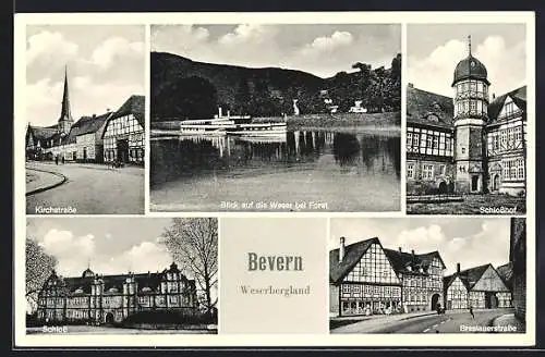 AK Bevern / Weser, Breslauerstrasse, Kirchstrasse