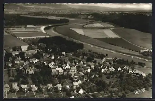 AK Wehrden /Weser, Ortsansicht mit Umgebung, Fliegeraufnahme