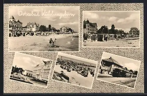 AK Kühlungsborn, Strandbad mit Hotels und Eisenbahn