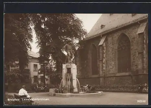 AK Bielefeld, Ansicht des Leineweberbrunnens