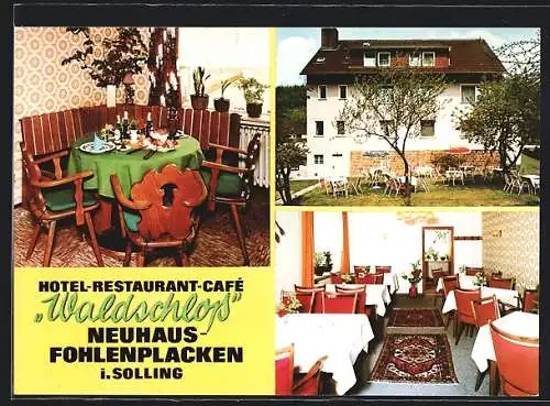 AK Holzminden-Neuhaus im Solling, Hotel-Restaurant-Café Waldschloss v. J. Noack, mit Gaststube