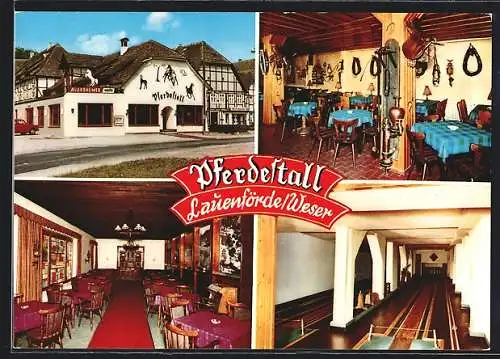 AK Lauenförde /Weser, Gasthaus Pferdestall, Kegelbahn