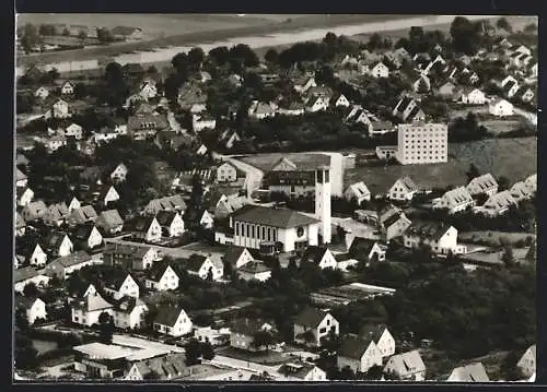 AK Höxter, Neustadt mit Peter- und Paulskirche, ev. Kirchenzentrum und Studentenwohnheim