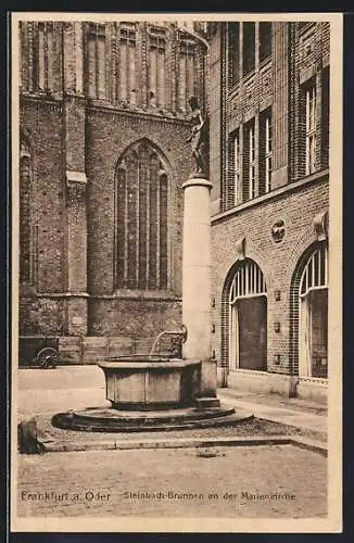 AK Frankfurt a. Oder, Steinbach-Brunnen an der Marienkirche