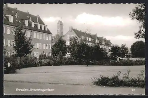 AK Emden / Ostfriesland, Häuser am Brauersgraben