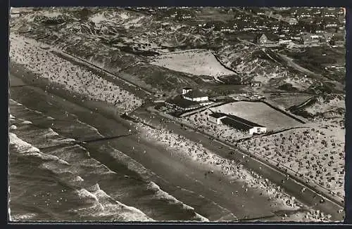 AK Norderney, Nordstrand vom Flugzeug aus