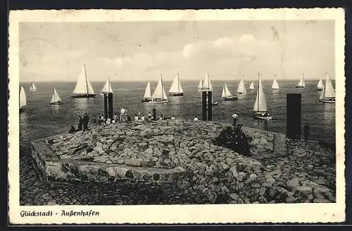 AK Glückstadt, Segelboote am Aussenhafen