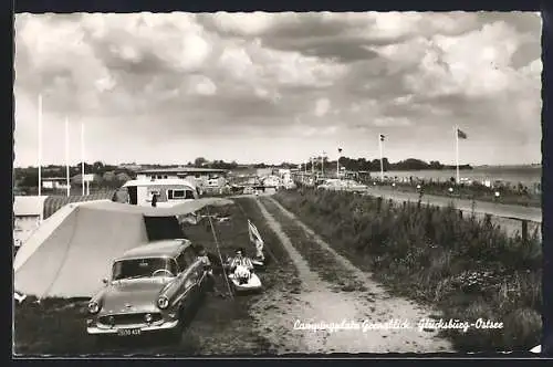 AK Glücksburg, auf dem Campingplatz Grenzblick an der Ostsee