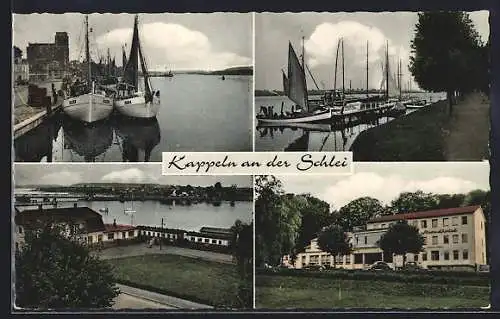 AK Kappeln an der Schlei, Strandhotel und Hafenpartie