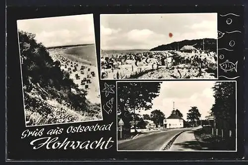 AK Hohwacht, Strassenpartie und Strandbad