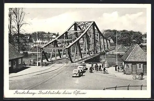 AK Rendsburg, Drehbrücke beim Öffnen