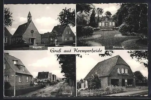 AK Kremperheide, Kapelle, Ehrenmal, Siedlung, Ortspartie