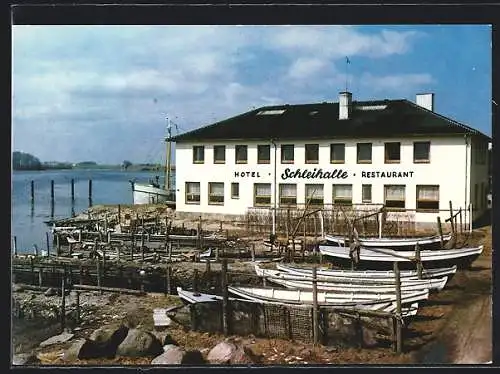 AK Maasholm /Schlei, Hotel und Restaurant Schleihalle, Bes. C. H. Scheppler