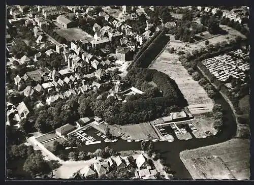 AK Emden / Ostfriesland, Stadtansicht vom Flugzeug aus