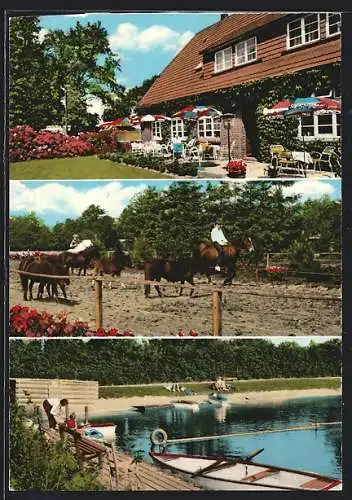 AK Dänikhorst, Gasthaus-Pension Neumanns Pony-Hof, mit Seepartie