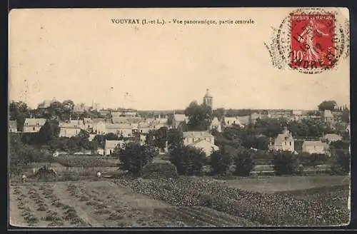 AK Vouvray /I.-et-L., Vue panoramique, partie centrale