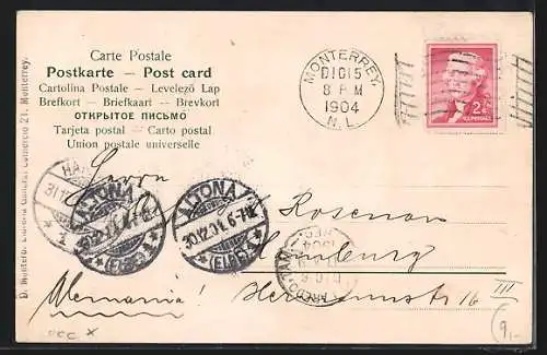 AK Orizaba, Strassenpartie mit Hotel