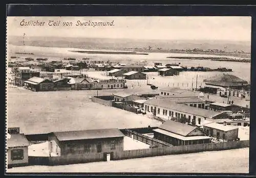 AK Swakopmund, Ortsansicht des östlichen Stadtteils, mit Weber`s Bierhalle