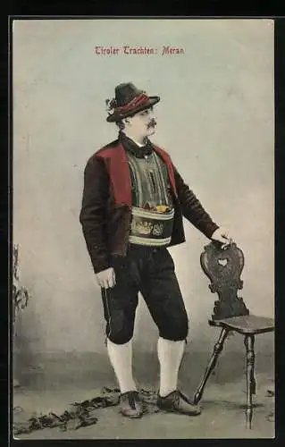 AK Tiroler in Tracht aus Meran