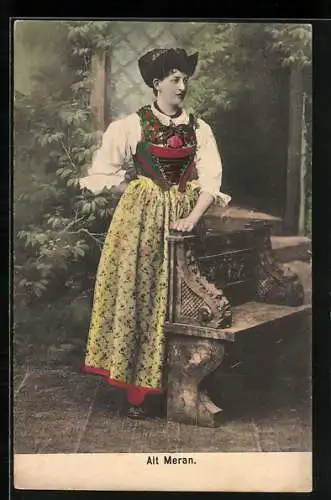 AK Meran, Meranerin in Alt-Meraner Tracht