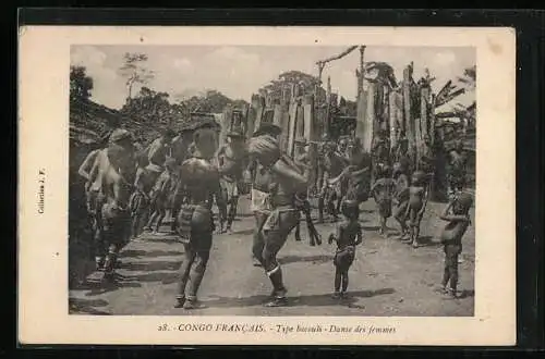 AK Congo Francais, Type bacouli, Danse des femmes, afrikanische Frauen beim Tanz