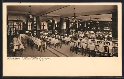 AK Bremen, Speisesaal des Hotel Washington