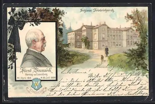 AK Portrait Fürst Bismarck, Schloss Friedrichsruh