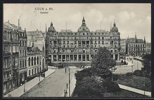 AK Cöln a. Rh., Hotel Domhof aus der Vogelschau