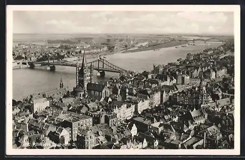 AK Köln, Aussicht vom Dom auf die Stadt