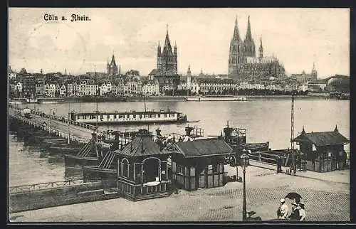 AK Cöln a. Rhein, Ortsansicht mit Brücke, Panorama