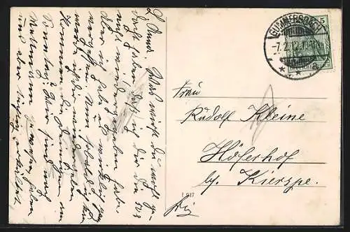 AK Gummersbach, Ortspanorama mit Kirche