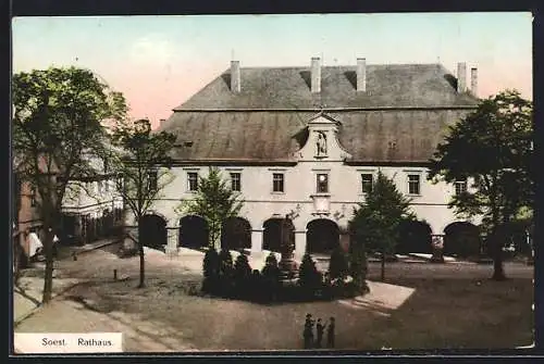 AK Soest, Rathaus aus der Vogelschau