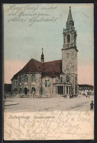 AK Ludwigsburg / Württemberg, Ansicht der Garnisonskirche