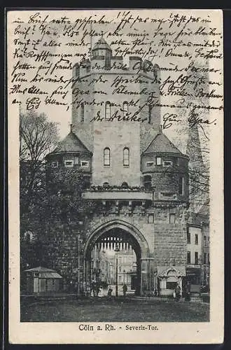 AK Köln a. Rh., Blick durchs Severin-Tor