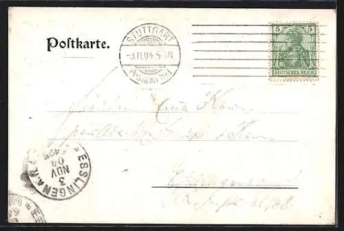 AK Stuttgart, Gaststätte Rathauskeller, Innenansicht