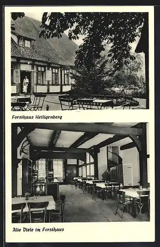 AK Heiligenberg / Bruchhausen, Gasthaus Forsthaus, Alte Diele