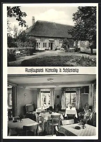 AK Klensby, Saal- und Gartenrestaurant Klensby, Garten und Speiseraum