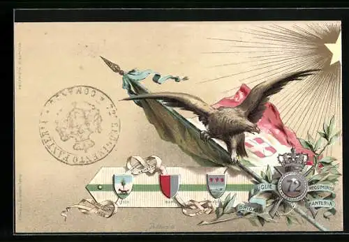 Lithographie Campagna, 72. Reggimento Fanteria 1866